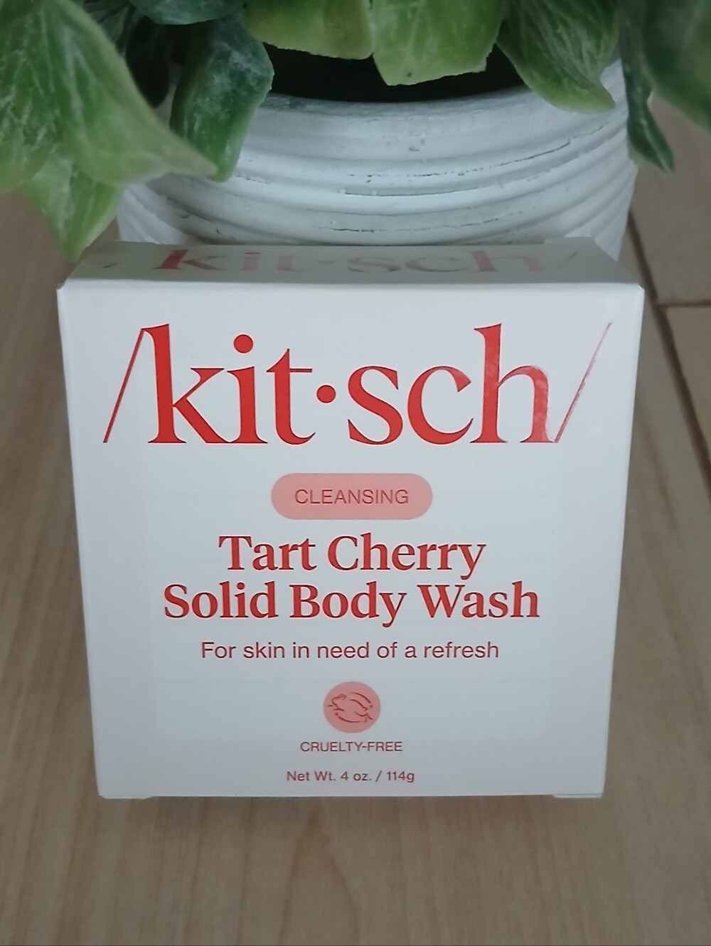 NIB Kitsch ~ Tart Cherry Solid Body Wash Bar Full Size Brand New Cherry